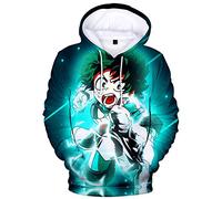 YIMIAO My Hero Academia Japonesa Anime Patrón Casual Sudadera con Capucha Impresión 3D Deportiva para Hombres Mujeres Mangas largas Cordón Pullover(S)