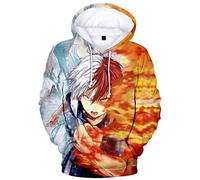YIMIAO Niño Niña My Hero Academia Anime Sudadera con Capucha Impresión 3D Hombre Hoodie Ropa Deportiva Pullover(S)