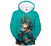 YIMIAO Niño Niña My Hero Academia Anime Sudadera con Capucha Impresión 3D Hombre Hoodie Ropa Deportiva Pullover(L)