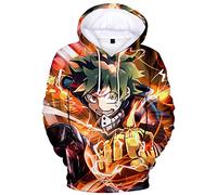 YIMIAO Niño Niña My Hero Academia Anime Sudadera con Capucha Impresión 3D Hombre Hoodie Ropa Deportiva Pullover(XS)