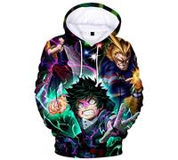 YIMIAO Niño Niña My Hero Academia Anime Sudadera con Capucha Impresión 3D Hombre Hoodie Ropa Deportiva Pullover(XXL)