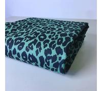 Yimihua Estampado de Leopardo Tela Vaquera por Metro Tela Vaquera Estampadas De Tela De Mezclilla Lavada Tejidos de algodón 150 cm de Ancho para Costura, Bricolaje, decoración del hogar(Color:Verde)