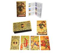 YIMINGOUFEI Baraja de Cartas de Tarot con 78 Tarjetas de Papel de Aluminio Dorado en Relieve, Arte Medieval, PVC Resistente al Agua, con Manual (Idioma español no garantizado)