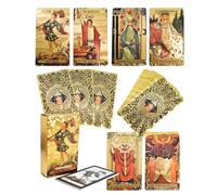 YIMINGOUFEI Baraja de Tarot bilingüe, 78 Cartas Rider-Waite + 2 Cartas de Recambio, en español e inglés, Incluye folleto guía de 28 páginas, diseño Estilo Medieval, empaque Ideal para Viajes.