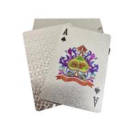 YIMINGOUFEI Cartas de Póker Plateadas de Lujo, Baraja de 54 Naipes Impermeables con Diseño Holográfico, Cartas Premium para Poker, Viajes, Camping y Juegos Familiares