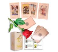 YIMINGOUFEI Cartas de Tarot Oro Rosa, 78 Cartas PVC Impermeables con Guía de 36 Páginas, Baraja Tarot Waite con Lámina Dorada Rosa, Regalo Romántico para Parejas y Amantes del Tarot
