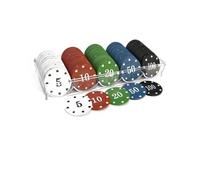 YIMINGOUFEI Juego de 100 fichas de póquer de Calidad de Casino, Multicolor (5-10-20-50-100), con Caja de Almacenamiento