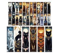 YIMINGOUFEI Juego de 30 Marcapáginas Cat Tarot, Separadores de Libros con Gatos Místicos y Arte Cósmico 15 x 4 cm, Regalo para Lectores, Estudiantes y Amantes del Tarot