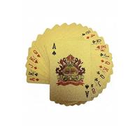YIMINGOUFEI Naipes Dorados de Lujo, Baraja de 54 Cartas Impermeables con Diseño Holográfico, Cartas de Póker Premium para Viajes, Fiestas y Juegos Familiares