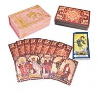YIMINGOUFEI Tarot Rojo Vino de Lámina Dorada, 78 + 2 Cartas