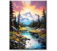Yiminu.DS Diamond Painting Adultos, Diamantes Diamond Painting Kit para Decoración de La Pared Del Hogar, 1 Precio 30CM X 40CM, Paisaje montaña río