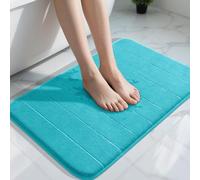 Yimobra Alfombra de baño de Espuma viscoelástica, tamaño Grande, 51 x 81 cm, cómoda, Suave, superabsorción de Agua, Lavable a máquina, Antideslizante, Gruesa, fácil de secar, Azul Lago