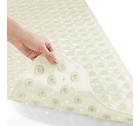 Yimobra Alfombrilla de Ducha para bañera y Ducha, extralarga, 100 x 40 cm, Antideslizante, con Orificios de Drenaje, ventosas, Lavable a máquina, Color Beige