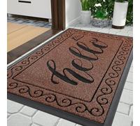 Yimobra Felpudo exterior, lavable, para exterior, resistente a la intemperie y antideslizante, para entrada, pasillo, jardín, 75 x 43 cm, color marrón
