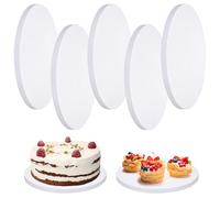 Yimomoyi 5PCS Cake Board, Base para Tartas 30cm/25cm, Reutilizable Soportes para Pasteles Transporte, Soporte Tarta Blanco de 12 mm de Grosor, Resistentes Tableros Corrugados Para Decoración