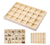 Yimomoyi Caja de almacenamiento de madera con 24 compartimentos, caja expositora, organizador de calcetines, caja de almacenamiento de ropa interior, bandeja expositora de madera para joyas
