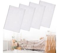 Yimomoyi Lámina protectora de plástico ligera de 4x5 metros para cubrir muebles y suelos, lámina protectora transparente multifuncional contra el polvo y la suciedad, 4 lonas
