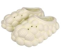 Yimuzche Zapatillas Calientes Bubble Slides, Zapatillas de Burbujas Divertido Masaje, Zapatillas de Invierno Mujeres Hombres, beige, 39/40 EU