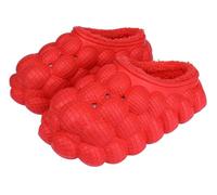 Yimuzche Zapatillas Calientes Bubble Slides, Zapatillas de Burbujas Divertido Masaje, Zapatillas de Invierno Mujeres Hombres, rojo, 35/36 EU
