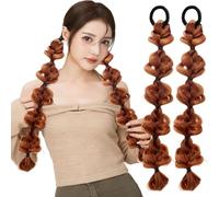 YIMVUNZ 2 Piezas Pelo Sintetico Para Trenzas, Extensiones Pelo Natural, Extensiones Pelo, Trenzas Postizas, Trenzas de Peluca Marrón, Trenzas de Peluca Para Niñas