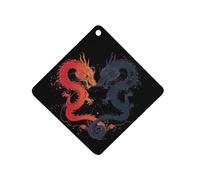 Yin And Yang - Ambientadores para coche, diseño de dragones japoneses, fragancia, espejo retrovisor, con aroma, tabletas de aromaterapia, accesorios de decoración interior