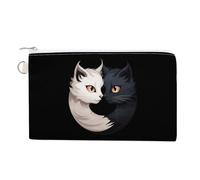 Yin and Yang Cats - Monedero de lona portátil para hombres y mujeres, Estilo:, Talla única, Bolsa para monedas