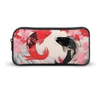 Yin and Yang - Estuche divertido para lápices con diseño de pez japonés en gran ola de alta capacidad, bolsa de papelería, organizador de cosméticos para hombres y mujeres, Estilo:, 22*12*5cm, MHXYZHW