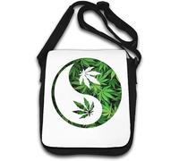 Yin and Yang Leaf - Bolso de hombro, color blanco, White, Talla única