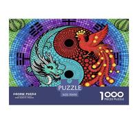 Yin and Yang Puzzle De Madera Impermeable DIY Puzzles De 1000 Piezas para Adultos Colorido Rompecabezas Juegos Desafiantes
