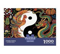 Yin and Yang Puzzle De Madera Impermeable Puzzles De 1000 Piezas para Adultos Imposible Rompecabezas para Decoración del Hogar