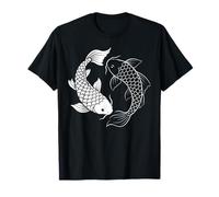 Yin Y Yang Japonés Koi Fish Arte Espiritual Gráfico Minimal Camiseta