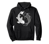 Yin Y Yang Japonés Koi Fish Arte Espiritual Gráfico Minimal Sudadera con Capucha