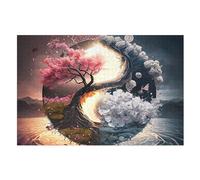 Yin y Yang - Puzzle de madera con 1000 piezas, rompecabezas creativo para adolescentes y adultos, juguete creativo, rompecabezas, (75 x 50 cm)
