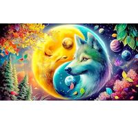 Yin-Yang 1000 Piezas Puzzle para Adultos Juego de Puzzle Regalo Divertido & Actividad en casa Extremadamente difícil para Adultos 38x26cm/1000pcs