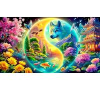 Yin-Yang 1000 Piezas Puzzle para Adultos Juego de Puzzle Regalo Divertido & Actividad en casa Extremadamente difícil para Adultos 70x50cm/1000pcs