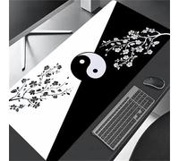 Yin Yang Alfombrilla de Ratón XXL,Grand Mouse Pad Gaming 1200x600x3mm,Mejora La Precisión y La Velocidad Alfombrilla Escritorio Antideslizante,Alfombrilla ratón Gaming para Ratón,Teclado