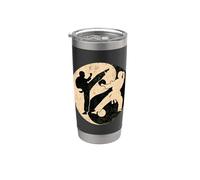 Yin Yang Artes Marciales Vintage Karate Taekwondo Luchador Vaso térmico de acero inoxidable de doble pared
