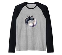 Yin Yang Axolotls Gráfico Japonés Anime Arte Axolotl Lover Camiseta Manga Raglan