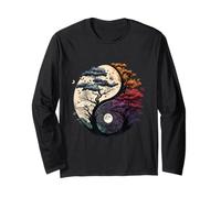 Yin Yang Balance Árbol de la Vida Diseño Yoga Estilo Zen Wear Manga Larga