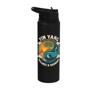 Yin Yang Balance Harmony Zen Spiritual Meditation Stainless Steel Insulated Water Bottle