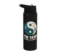 Yin Yang Balance Harmony Zen Spiritual Meditation Stainless Steel Insulated Water Bottle