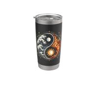 Yin Yang Balance Harmony Zen Spiritual Meditation Vaso térmico de acero inoxidable de doble pared
