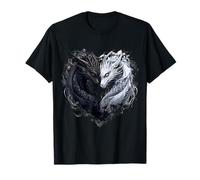 Yin Yang Black White Dragons Camiseta
