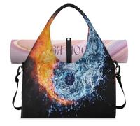Yin Yang - Bolsa de lona para deportes acuáticos para mujeres y hombres, bolsa de viaje de fin de semana con compartimento para zapatos, bolsa de hombro para yoga, gimnasio, viajes, color, L,
