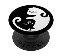 Yin Yang Cat Pop Socket para teléfono PopSockets Kitten Yin Yang PopSockets PopGrip Intercambiable