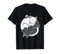 Yin Yang Cats Zen Balance Blanco y Negro Gato Pacífico Camiseta