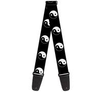 Yin Yang - Correa para guitarra, diseño de símbolo de Yin Yang, color blanco y negro, 5 cm de ancho