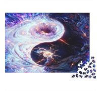 Yin Yang Cosmos Puzzle de 1000 Piezas Papel para Adultos Noche Estelar Juego de Puzzle 1000 Piezas Relajante Decoración Regalo 52x38cm/1000pcs