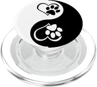 Yin Yang Dog Prints Heart Love Dog Puppy Corazon Amor PopSockets PopGrip para MagSafe
