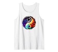 Yin Yang Feng Shui Ying Yang Zen Taijitu Colorido Galaxy Camiseta sin Mangas